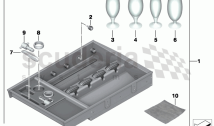 Glassware storage in boot