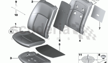 Seat, front, cushion, & cover, A/C seat