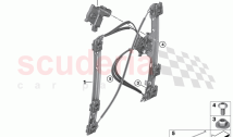 Door window lifting mechanism rear