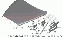 Engine hood mounting parts