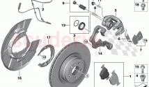 Rear wheel brake brake pad sensor
