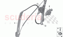 Door window lifting mechanism rear