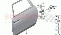 Rear door hinge door brake