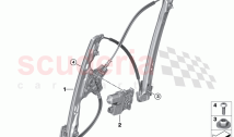 Door window lifting mechanism front