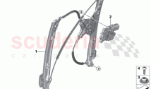 Door window lifting mechanism rear