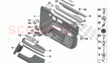 Mounting parts door trim panel front