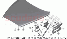 Engine hood mounting parts