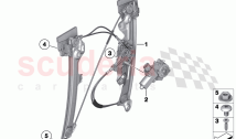 Door window lifting mechanism rear