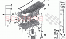 Oil sump oil filter oil measuring device