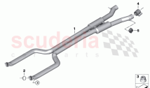Centre silencer with tubes