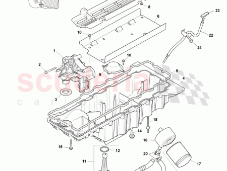Photo of Screen and cover assy oil pump…