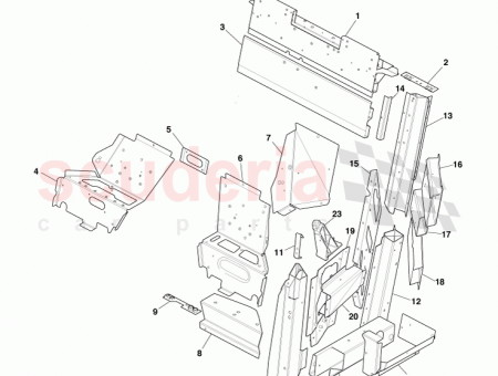 Photo of EXTENSION MEMBER REAR FLOOR SIDE UPPER LH P08G43…