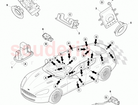 Photo of PCB housing assy interior lamp…