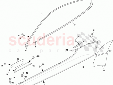 6G33-130174-BA Aston Martin Vantage CATCH CANTRAIL