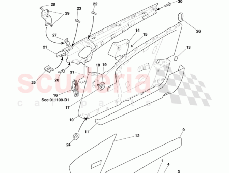 Photo of PANEL ASSEMBLY FRONT DOOR TRIM LOWER LH 4G43…