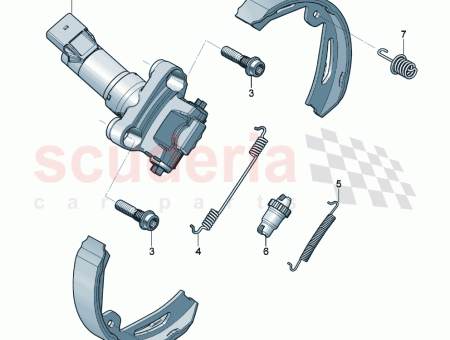 Photo of 1 set brake shoes with linings D 02…