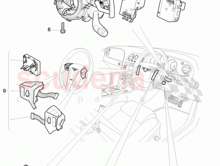 Photo of electronic modul for steering col combination switch assembly…