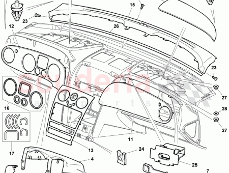 Photo of instrument panel trim brushed aluminium dark…