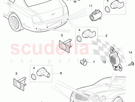 Bentley 8e0919279 Warning Buzzer Speaker Scuderia Car Parts