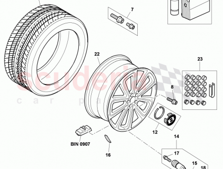 Photo of 1 set of cover caps for wheel studs…