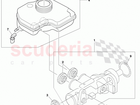 Photo of tandem brake master cylinder…