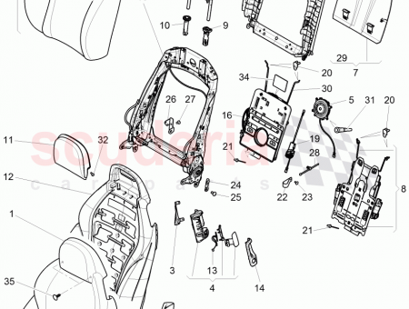 Photo of bracket for seat with release mechanism…