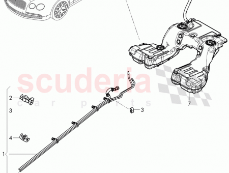 Photo of fuel line with breather and vacuum pipe 4W0…