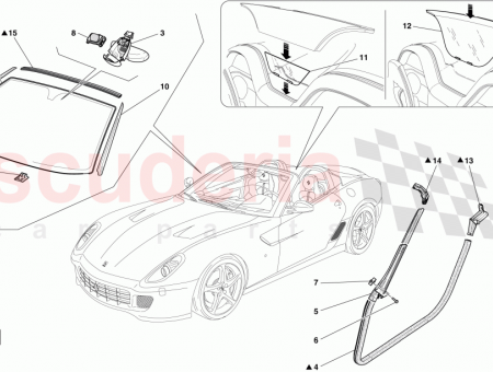 68269300 Ferrari 599 WINDSCREEN GLASS