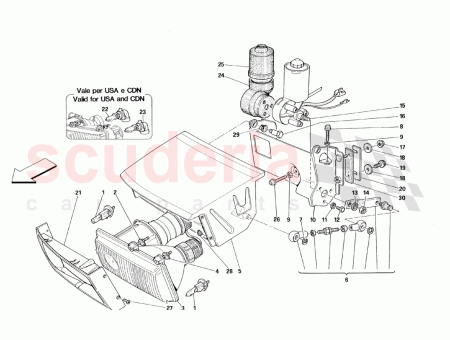 62131400 L.H. BRACKET FOR LIGHTS SUPPORT for Ferrari 348, 355