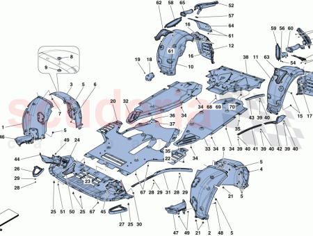 88084400 COMPL. REAR FLAT UNDERTRAY for Ferrari 812, Monza 