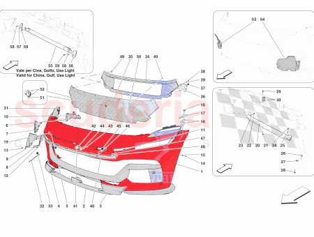 833630 Ferrari Purosangue COMPL. FRONT BUMPER FASCIA MOULDING