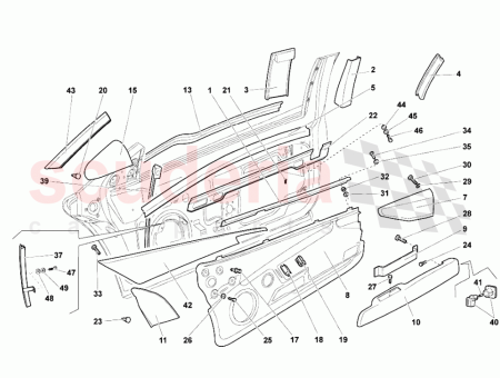 Photo of RIGHT PANEL FRONT COVER ASSEMBLY LEATHER INTERIOR SUPPLY…