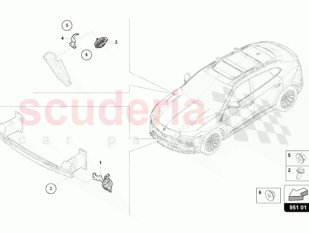4ML951209 Lamborghini Urus HORN W.BRACKET 