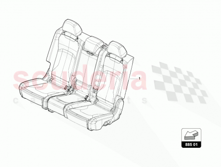 Photo of BENCH SEAT WITH BACKREST AND HEADREST…