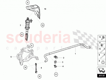 4T0412019AJ Lamborghini Huracan LP580 Coupe SHOCK ABSORBER (OPT