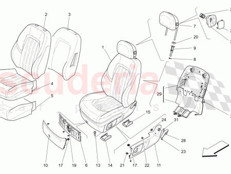 Photo of FRONT RH SEAT ASSEMBLY STANDARD LEATHER SEAT UPHOLSTERY…