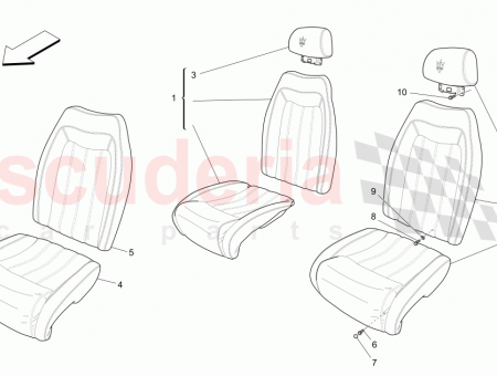 Photo of REAR HEADREST ASSEMBLY Stitched Trident in the headrests…