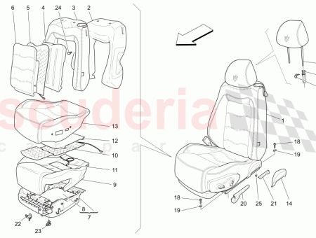 Photo of FRONT RH SEAT ASSEMBLY Stitched Trident in the…
