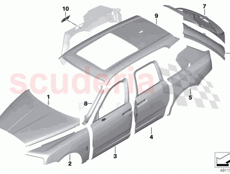 Photo of Shaped part rear side panel left…