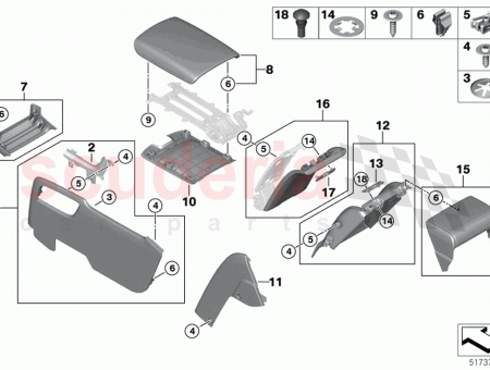 Photo of Trim panel rear console top left…
