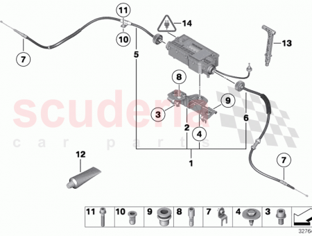 Photo of Bowden cable parking brake right…