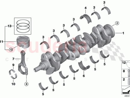 Photo of Crankshaft without bearing shells…