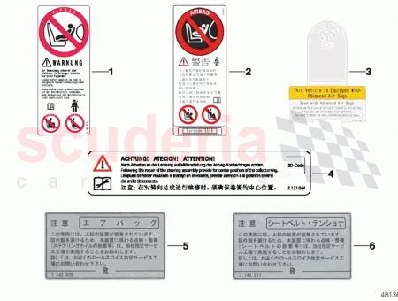 Photo of Instruction notice Passenger s airbag…