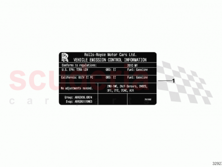 Photo of Label Exhaust emission 71 22…