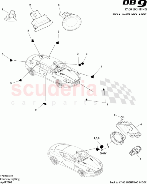 Part Diagram for Aston Martin 9G43-13776-AA