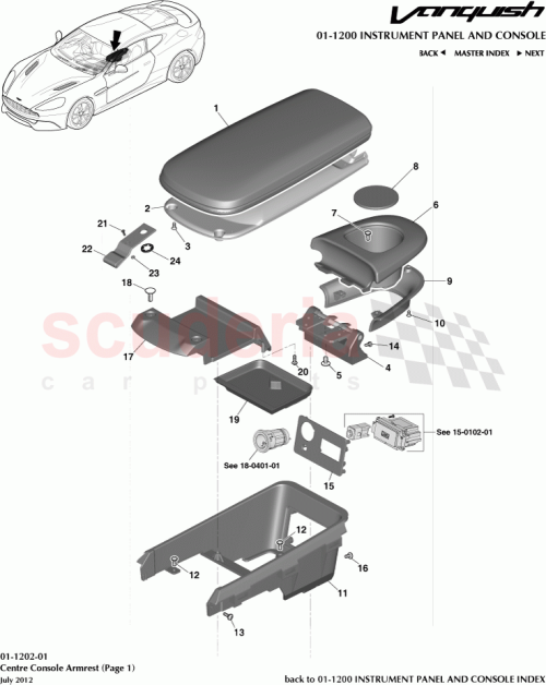 Part Diagram for Aston Martin DD33-487013-AA