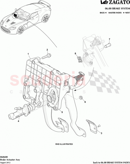 Part Diagram for Aston Martin CD33-2D042-CA