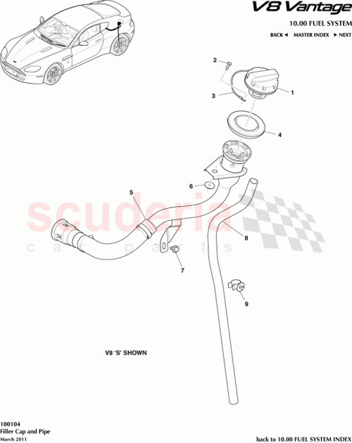 Part Diagram for Aston Martin 6G33-9032-BE