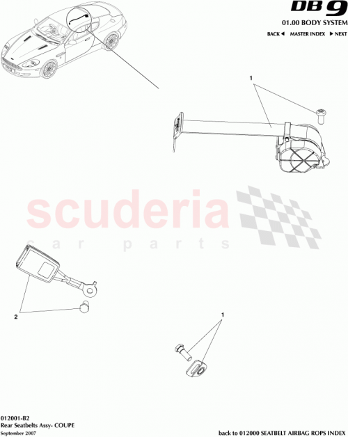 Part Diagram for Aston Martin 4G43-613K21-BE