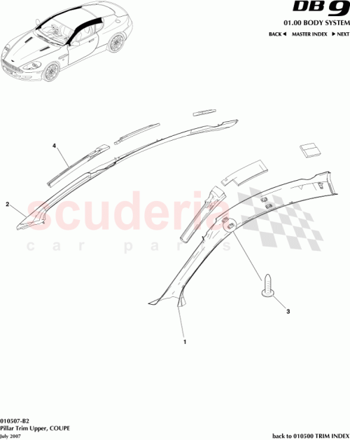 Part Diagram for Aston Martin 9G33-40381-AA